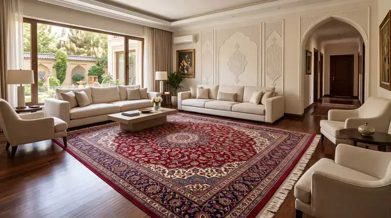 انتخاب فرش دستباف مناسب برای دکوراسیون پذیرایی
